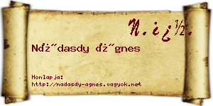 Nádasdy Ágnes névjegykártya