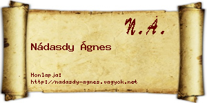 Nádasdy Ágnes névjegykártya